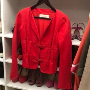Valentino silk jacket size 6. Signature red